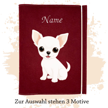 Dokumentenhülle Hund für den Chihuahua Kurzhaar weiß